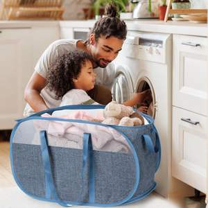 OEM Manufacturer Vietnam Origin Customizable <b>Pop</b> <b>up</b> Collapsible Tear Proof Material Dual Handles Foldable <b>Laundry</b> <b>Baskets</b> Hamper - Product Image 5