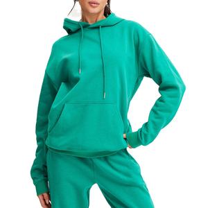 เสื้อสเวตเตอร์ขนแกะแขนยาวทรงโอเวอร์ไซส์ของผู้หญิงเสื้อสวมหัวมีฮู้ดเสื้อแฟชั่นฤดูใบไม้ร่วงมีกระเป๋า - Product Image 1