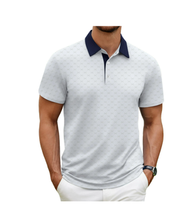 Camiseta de manga corta de verano para hombre, camisetas polo de Golf de manga corta informales, camiseta Polo ajustada de rendimiento estampado para hombre - Product Image 4