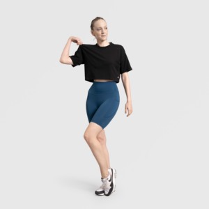 เสื้อยืดถักสีดำ Harmony Glide พร้อมตกแต่งโลโก้สำหรับออกกำลังกาย - Product Image 4