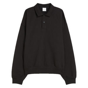 Sudadera de gran tamaño para hombre, 100% algodón, manga larga, camisas gruesas, cuello, Polo, sudaderas con capucha, ropa de calle, camiseta de talla grande OEM - Product Image 1