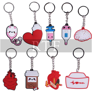 Nouveau gros infirmière 2D souple PVC caoutchouc personnalisé concepteur médical porte-clés dessin animé porte-clés accessoires par RAW TO FINE - Product Image 4