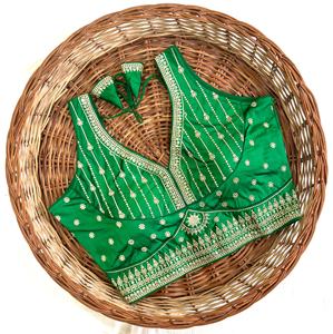 Blusa moderna con cuello en V y patrón bordado, lámina de hilo con lentejuelas, trabajo bordado, diseño tejido a la moda para bodas - Product Image 1