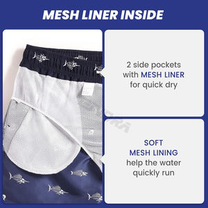 Bañador ajustado para hombre con bolsillo con cremallera Pantalones cortos de baño ajustados a la moda para hombre Bañador ajustado con estampado tropical para hombre - Product Image 4