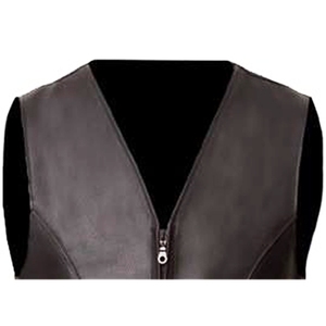 Gilet de motard sans manches en cuir PU noir pour homme Keven Impex KI-518, fermeture éclair avant et arrière, logo, avec poche et détails à lacets, collection automne - Product Image 4