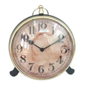 Antika yuvarlak şekil güzel arama ve iğne masa saati dekorasyon saati ev için otel ve ofis lüks görünüm masa saati