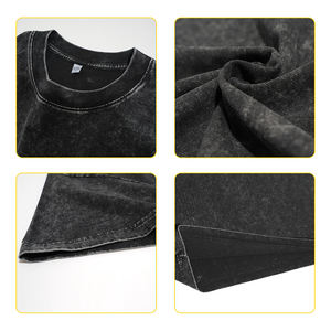 เสื้อเจอร์ซีย์ผ้าฝ้าย100% โอเวอร์ไซส์สำหรับผู้ชายกางเกงขาสั้นเปล่าแบบลำลองมีแขนเสื้อสำหรับใส่ไปยิมฟิตเนส - Product Image 3