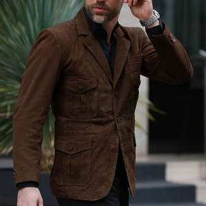 Abrigo de Hombre de Gamuza y Cuero con Relleno de Plumón Ecológico, Resistente para Uso Diario, Viajes y Clima Frío - Product Image 5