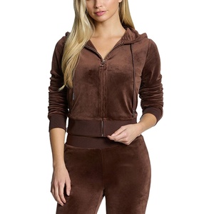 Conjunto Deportivo Casual de Terciopelo para Mujer, Diseño Sólido para Invierno, con Capucha, 2 Piezas, Transpirable - Product Image 6