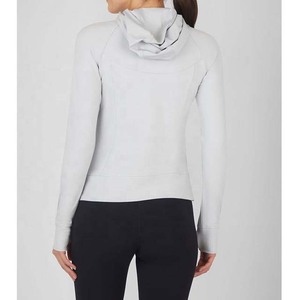 Venta caliente personalizado OEM de secado rápido ligero de alta elasticidad Slim Fit gimnasio fitness yoga mujer manga larga Y2K chaqueta con capucha - Product Image 5