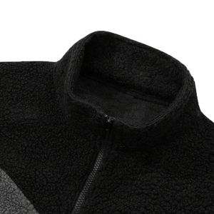 Veste d'hiver en sherpa à manches longues et fermeture éclair unie personnalisée, veste d'hiver, veste en polaire, vestes de mode de rue pour hommes - Product Image 3