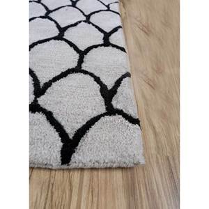 Tapis en laine et viscose tufté à la main, couleur ivoire, style géométrique bohème pour la maison, le salon, le couloir, la chambre - TNQ-202 - Product Image 4