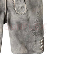 Shorts décontractés mi-taille en daim de chèvre, coupe-vent et séchage rapide, motif uni, fabrication pakistanaise, qualité supérieure, style Lederhosen bavarois, OEM