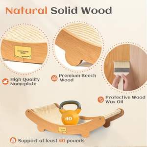 Árbol para Gatos Moderno de Sisal Natural con Hamaca y Rascador para Gatos Grandes de Interior - Diseño Plegable de Fácil Montaje Ajustable - Product Image 4