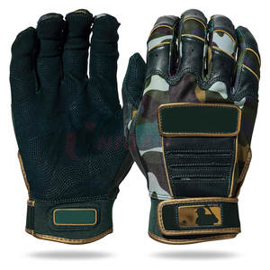 Gants de frappeur de baseball en cuir de haute qualité Performance et confort optimaux avec manchette longue et conception de logo personnalisé - Product Image 1