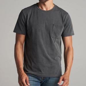 Camisetas de Algodón Orgánico para Hombre, Camiseta de Manga Corta con Cuello Redondo, Camisetas con Bolsillo para Hombre, Camiseta Personalizada, Talla Grande - Product Image 1