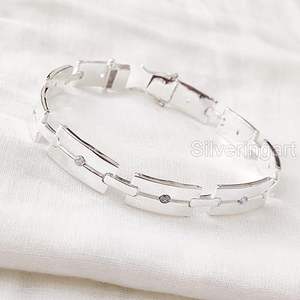 Bracelet pour femme en argent sterling 925, pierre précieuse en zircon cubique naturel, cadeau d'anniversaire, de mariage, de Noël, bijoux faits à la main - Product Image 2