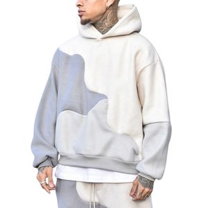 Sweat-shirt à capuche unisexe en molleton de 350 grammes, survêtement brodé à épaules tombantes, 100% coton lavé, tendance hivernale - Product Image 4