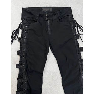 Pantalones Punk Negros Góticos Sexys con Cordones y Hebillas para Mujer, Venta al por Mayor de Fábrica de Alta Calidad 2026 - Product Image 4