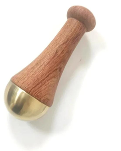 Baguette de massage Kansa en bois avec logo personnalisé Baguette de massage Kansa ayurvédique double face de bonne qualité par glowin fashion - Product Image 2