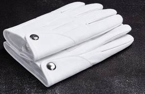 Gants de cérémonie et de smoking pour hommes, en coton blanc, pour cérémonie et uniforme - Product Image 4