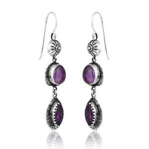 Meilleure conception Boucles d'oreilles en argent sterling 925 avec améthyste naturelle Fabricant de bijoux de conception personnalisée - Product Image 2