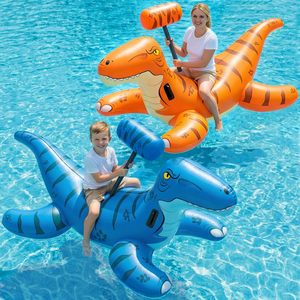 Premium Inflatable Dinosaur <b>Pool</b> Float Ride On with Toy Hammers <b>Pool</b> Games Toys for Kids Teens Adults Summer Lake Beach Party - Product Image 1