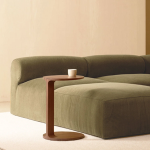 Table d'appoint ronde en bois de teck massif, mobilier moderne minimaliste compact et intemporel - Product Image 4