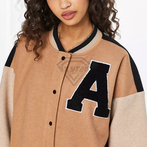 Veste universitaire pour femmes tendance, manteau de style lettreman d'hiver, design personnalisé, OEM, haute qualité, respirante, vestes universitaires pour femmes - Product Image 3