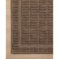 Custom Brown Wool Rug Hand Tufted High Low Pile Textured Geometric Carpet Modern Living Room Bedroom Decorative Floor Covering