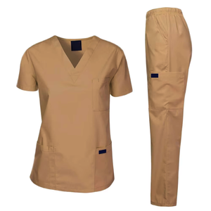 Conjunto de Uniforme Médico Unisex de Origen Vietnamita FMF - Tela de Algodón/Poliéster con Spandex, Tejido de Punto, Detección de Agujas, Uniformes de Hospital - Product Image 1