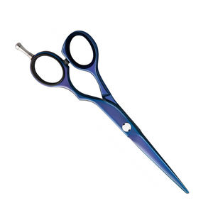 Ciseaux à cheveux avec repose-doigts réglable, revêtement bleu, ciseaux de barbier, 5,5 pouces, fabriqués en acier allemand de qualité supérieure - Product Image 3