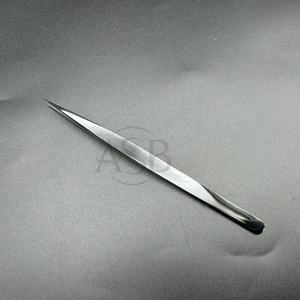 Plasma noir durable en acier japonais forte adhérence Logo personnalisé pince à épiler d'extension de cils testée à la main pince à épiler à crochet - Product Image 2