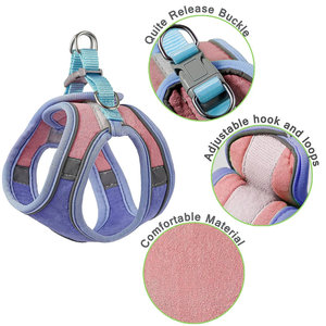 Harnais de luxe réfléchissant pour chat, style simple, gilet respirant et tendance pour la promenade des chiens, en nylon, coton Oxford et acier inoxydable - Product Image 2