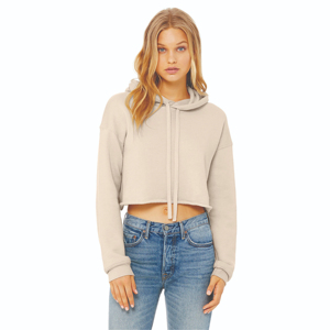 Sudadera con capucha corta Clásica de Invierno con cremallera completa para mujer 55% algodón 45% Spandex de gran tamaño recortada estilo hombro caído impreso océano - Product Image 1