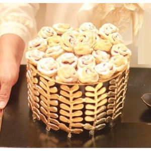 Plateau de service à chocolat en acier inoxydable de haute qualité Support en bois Technique personnalisable pour les fêtes Support à dessert à bas prix - Product Image 3