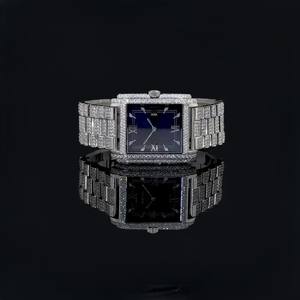 Reloj de Pulsera Unisex de Acero Inoxidable de Alta Calidad, Negro y Blanco, con Diamantes de Moissanita, Diseño Creativo Único, Estilo Antiguo y Elegante - Product Image 4