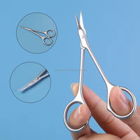 Ciseaux à cuticules professionnels en acier inoxydable, petits, courbés et tranchants, style russe, pour le soin des ongles