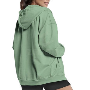 Sudaderas con capucha de punto informales para mujer de talla grande personalizadas más vendidas para el invierno con diseño de logotipo frontal - Product Image 5