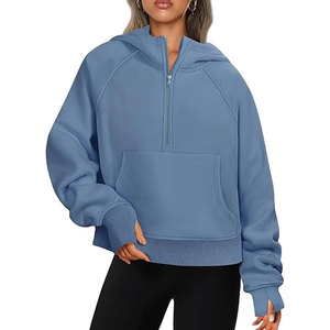Women Crop <b>Top</b> Zipper Hoodie Short Length Stylish Streetwear with Hood Casual Wear - Product Image 6