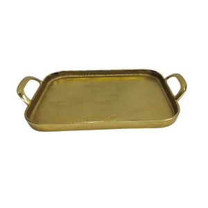 Bandeja de aluminio y Metal para el hogar moderna de diseñador, bandeja de servicio decorativa personalizada para el hogar, forma Rectangular para uso en la cocina - Product Image 1