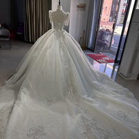 Robes de mariée courtes à manches courtes en organza pailleté Jancember XS008 pour femmes