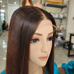 Offre Spéciale perruque de cheveux humains bruts vierges vietnamiens de couleur brune dentelle sans colle longue longueur avant fermeture à double tirage - Product Image 2