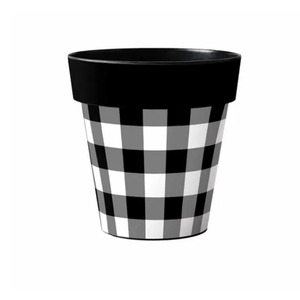 Esta maceta única de rayas anchas de color blanco y negro con pegatina de esmalte metálico macetas de jardín y maceta hecha a mano personalizada - Product Image 6
