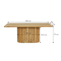 Table à manger en bois d'acacia Vali