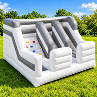 Parcours d'obstacles gonflable multifonctionnel commercial pour enfants, mur d'escalade à double voie, aire de jeux rebondissante, équipement de divertissement extérieur