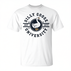 Maglietta promozionale vintage con meme di Silly Goose University - Product Image 3