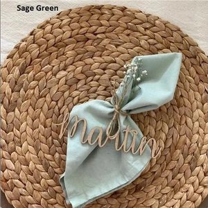 Serviettes de table en coton lin lavé serviette en coton biologique tailles personnalisées mouchoirs de mariage décoratifs faits à la main - Product Image 1