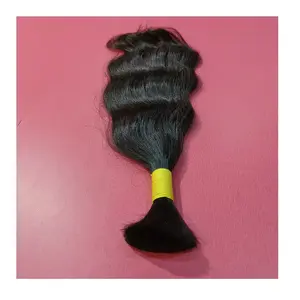 Extensiones de cabello humano trenzado a granel sin trama sin procesar de onda profunda Super solo dibujado extensiones de cabello a granel virgen Remy