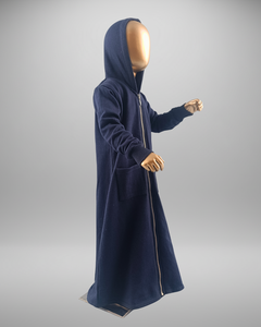 Sweat à capuche long décontracté pour enfants, fermeture éclair intégrale, en tissu polaire de qualité supérieure, écologique et respirant pour la saison hivernale - Product Image 5